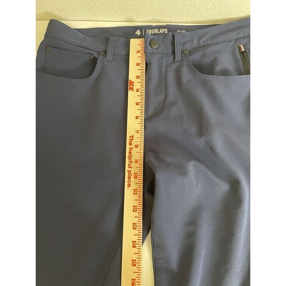 Fourlaps 31 x 32 Traverse Performance Chino Tech Pants Blue Slim Leg Four Laps - Picture 9 of 10